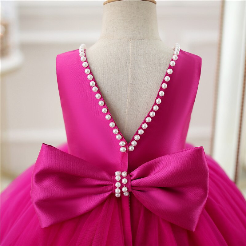 Vestido de Fiesta Infantil Rosa Laçinho