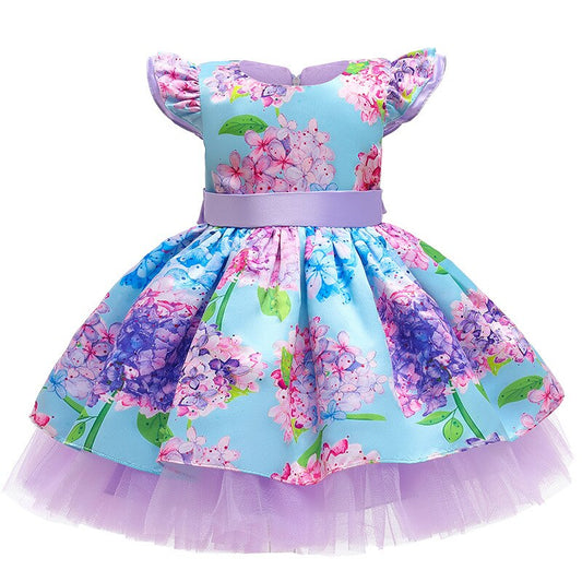 Vestido de Fiesta Infantil Flores y Tul