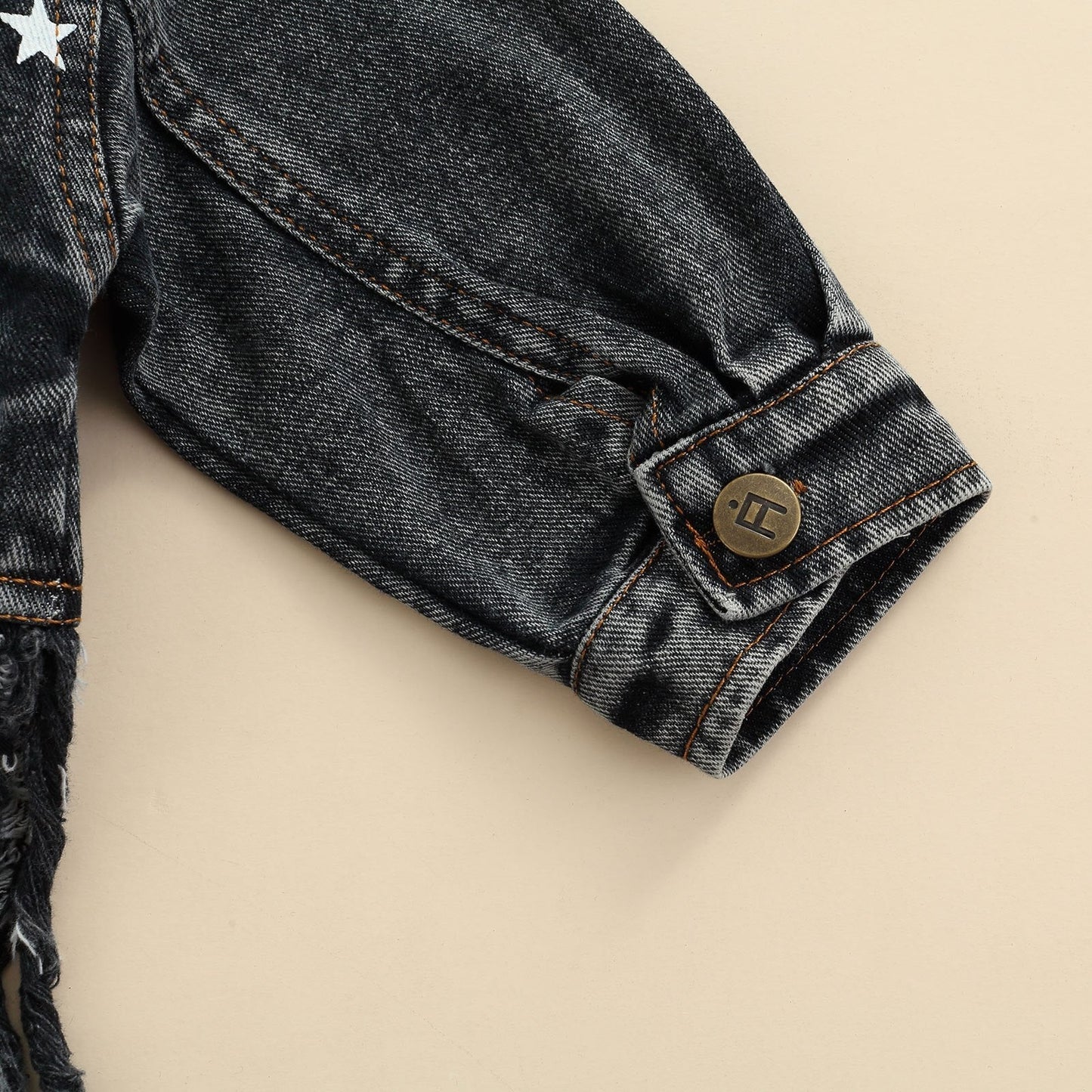 Abrigo vaquero, botones de solapa de manga larga