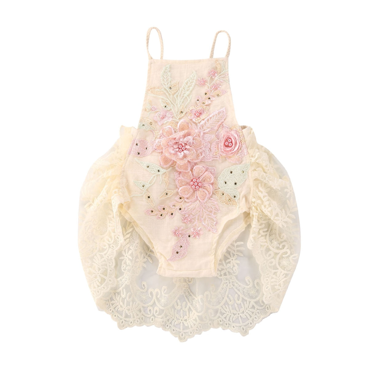 Ropa Bebés Niños Bebé Mono con bordado de encaje floral Body