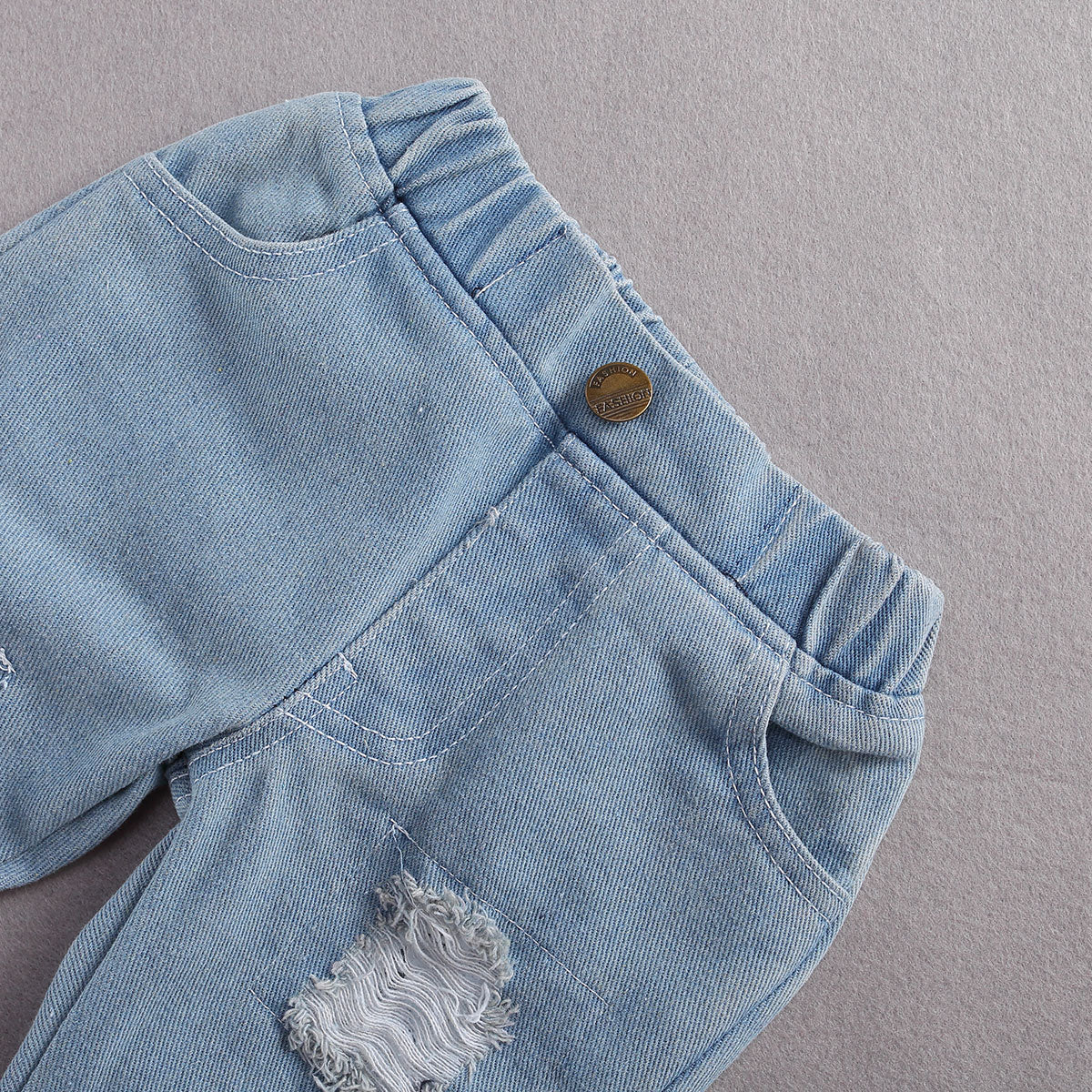 Mameluco de encaje de jeans de manga larga para bebé para niños