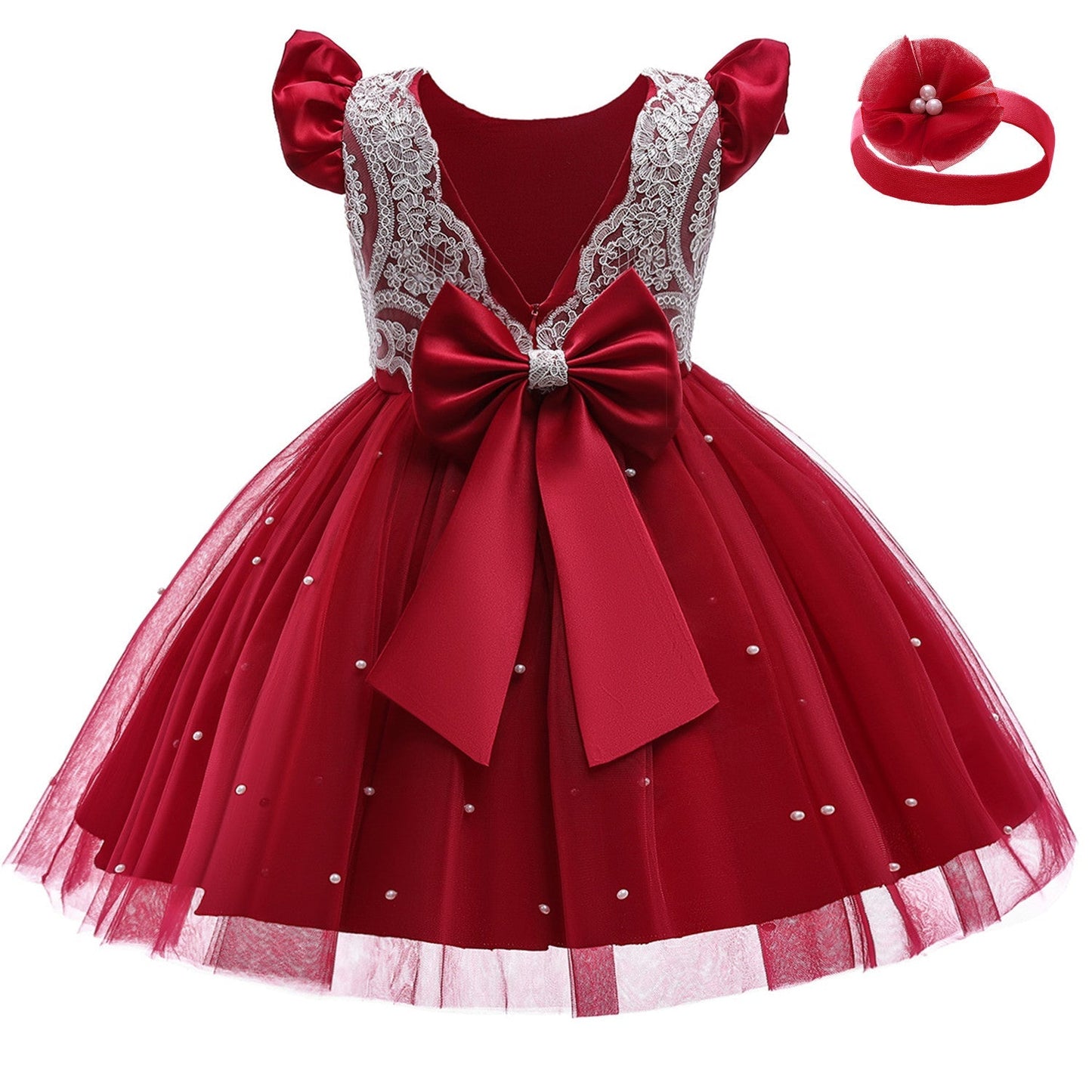 Vestido de Fiesta Infantil Perla + Fajín