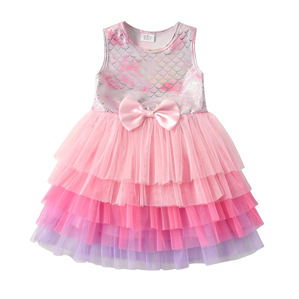 Vestido Infantil de Sirena con Volantes
