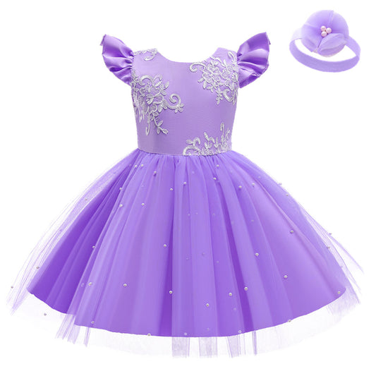 Vestido de Fiesta Infantil Perla + Fajín