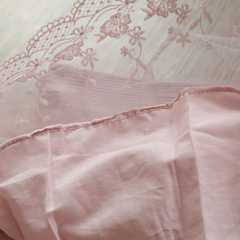 Vestido Infantil Beige Manga Larga Encaje y Tul