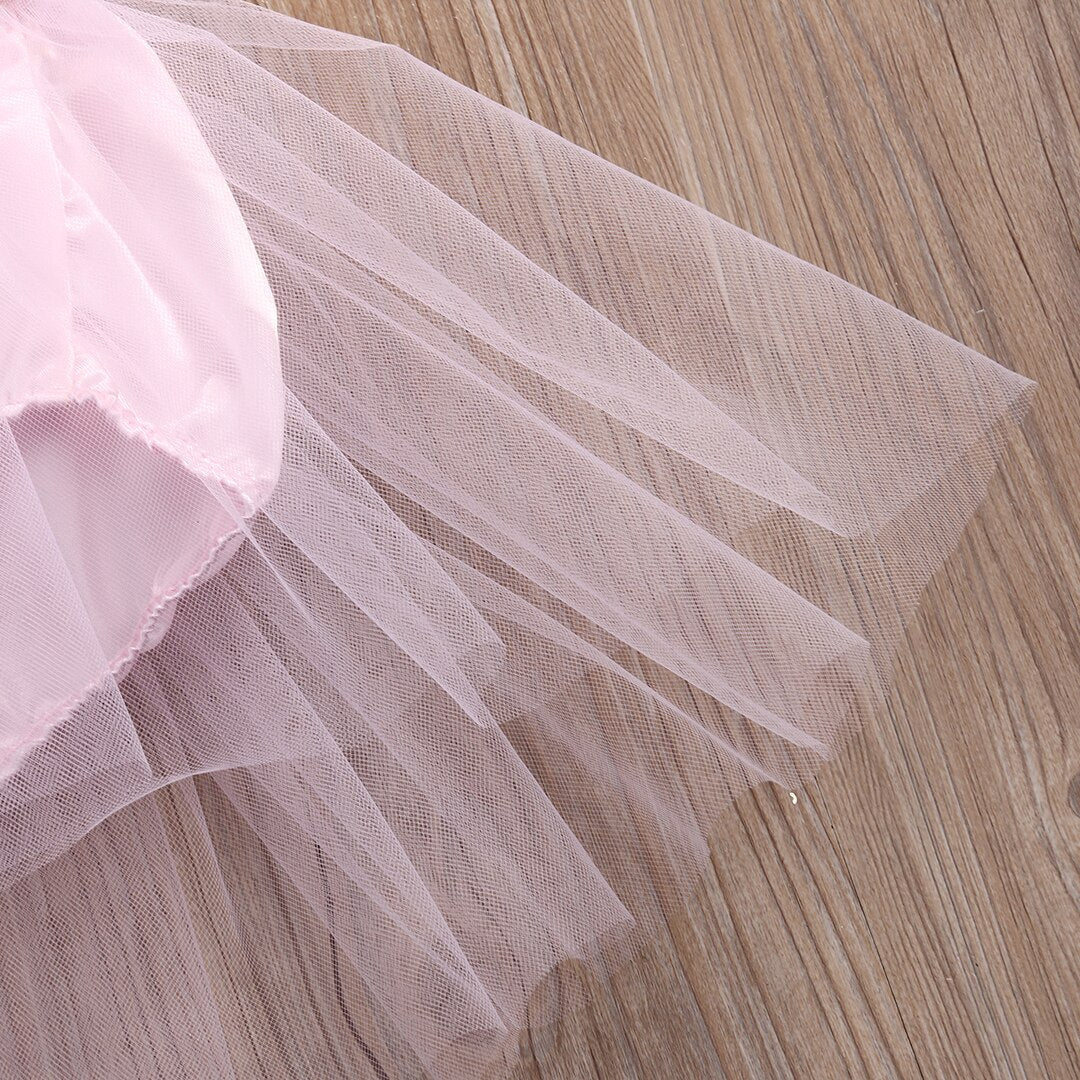 Vestido Infantil Dorado y Rosa