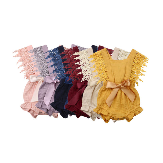 Mameluco Femenino Infantil de Encaje