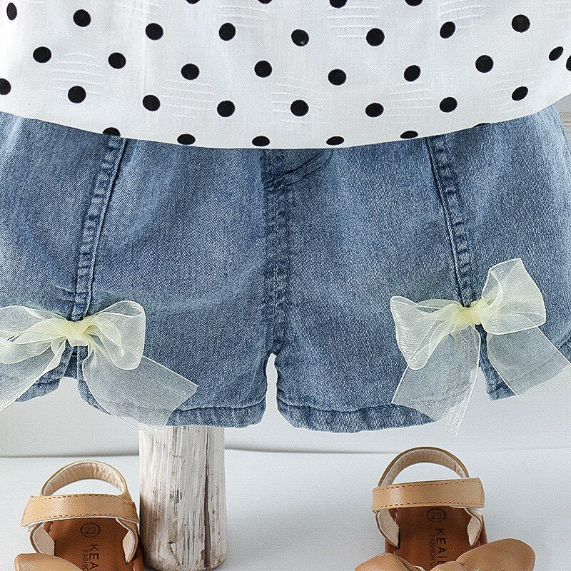 Conjunto dulce de encaje de puntos