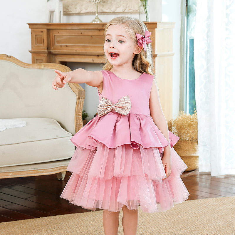 Vestido Fiesta Infantil Volantes Lacinho