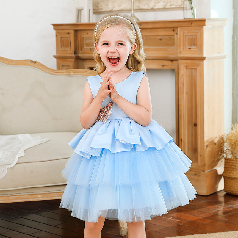 Vestido Fiesta Infantil Volantes Lacinho