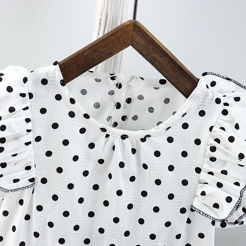 Conjunto dulce de encaje de puntos