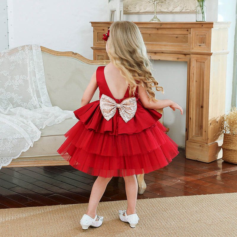 Vestido Fiesta Infantil Volantes Lacinho