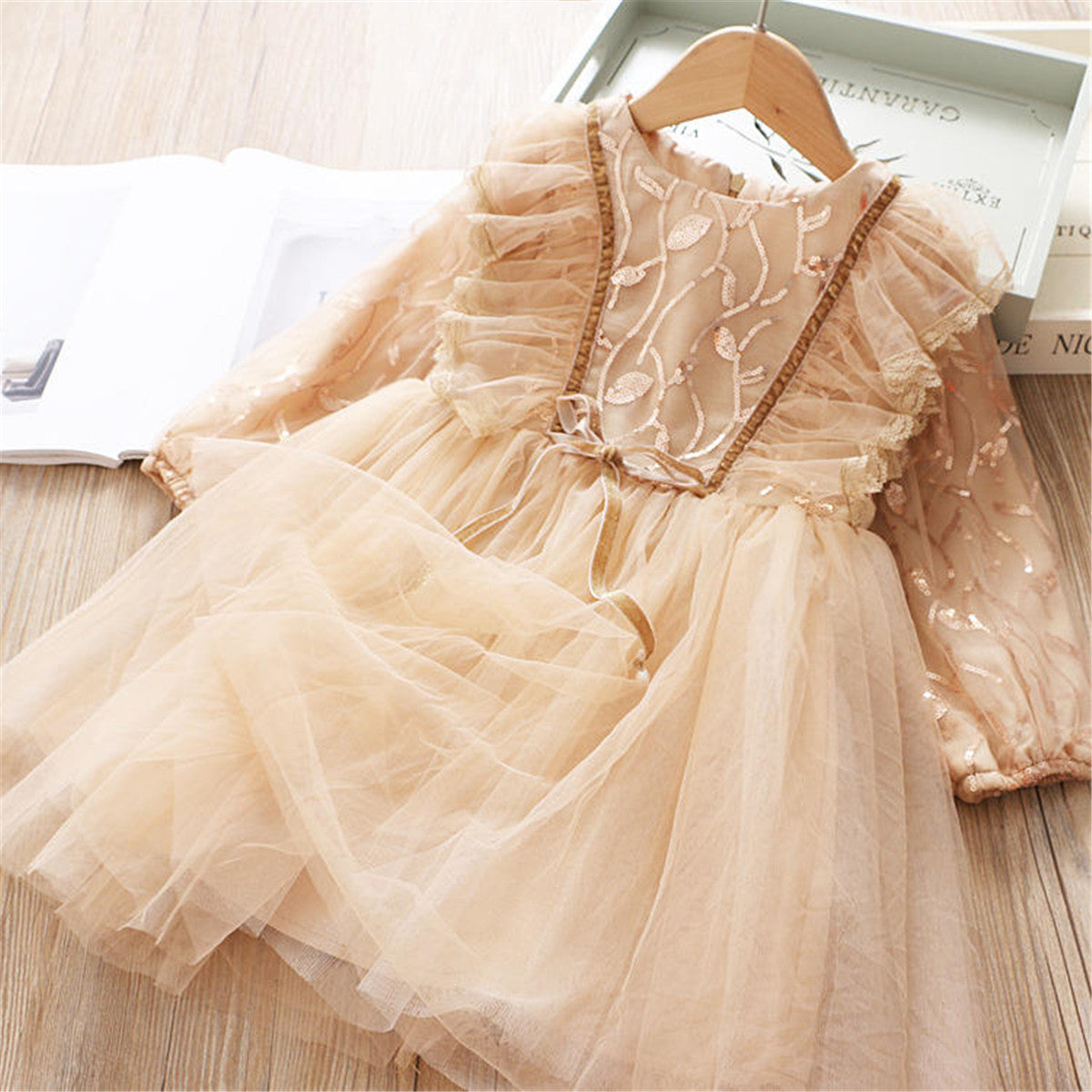 Vestido Fiesta Infantil Manga Larga