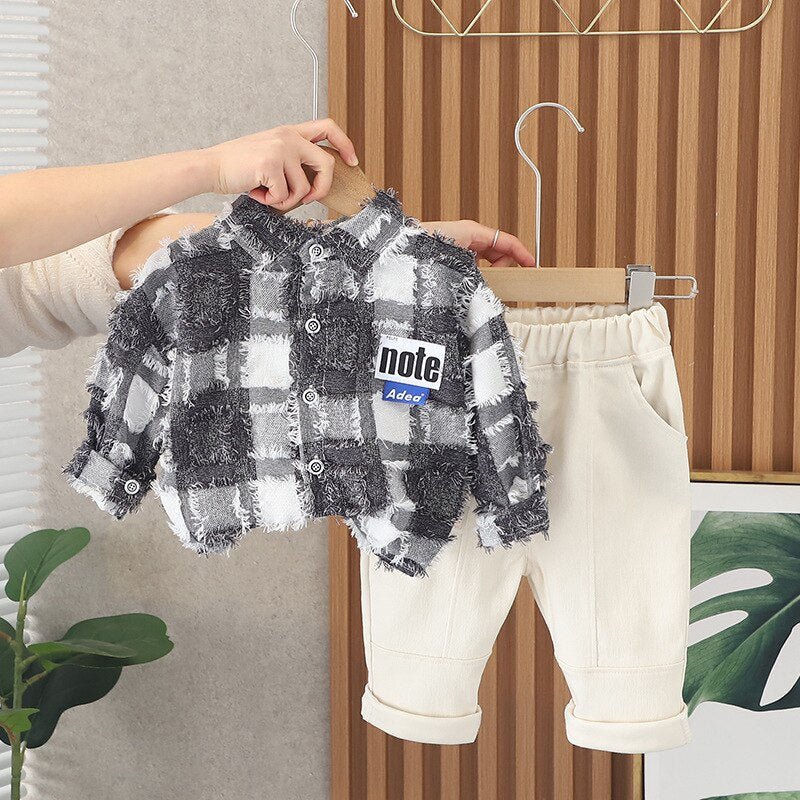 Conjunto Infantil 2 Piezas Camisa Ajedrez