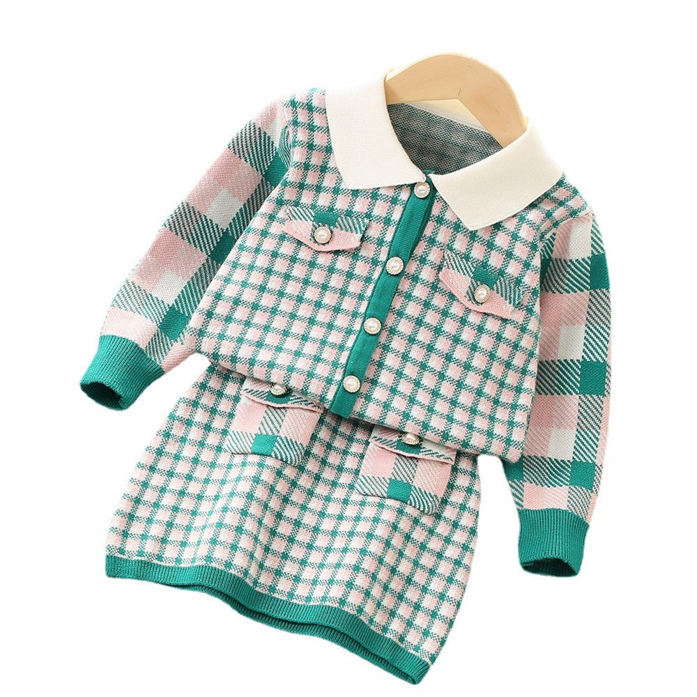 Conjunto Infantil Lana - Falda + Cárdigan