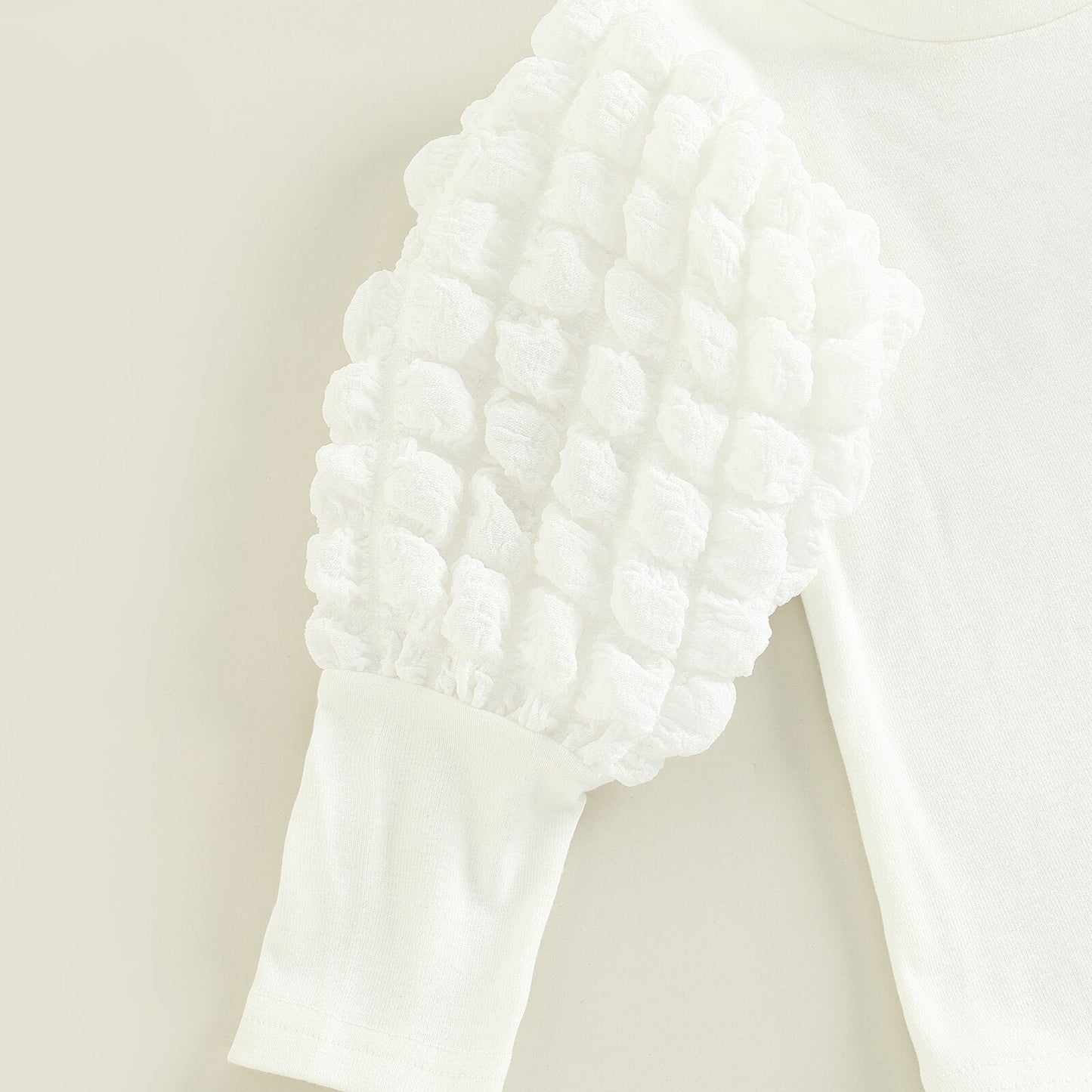 2 piezas primavera otoño, camiseta de manga larga abullonada + conjunto de falda plisada con botones