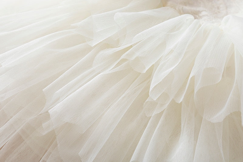 Vestido Infantil Capas Encaje y Tul