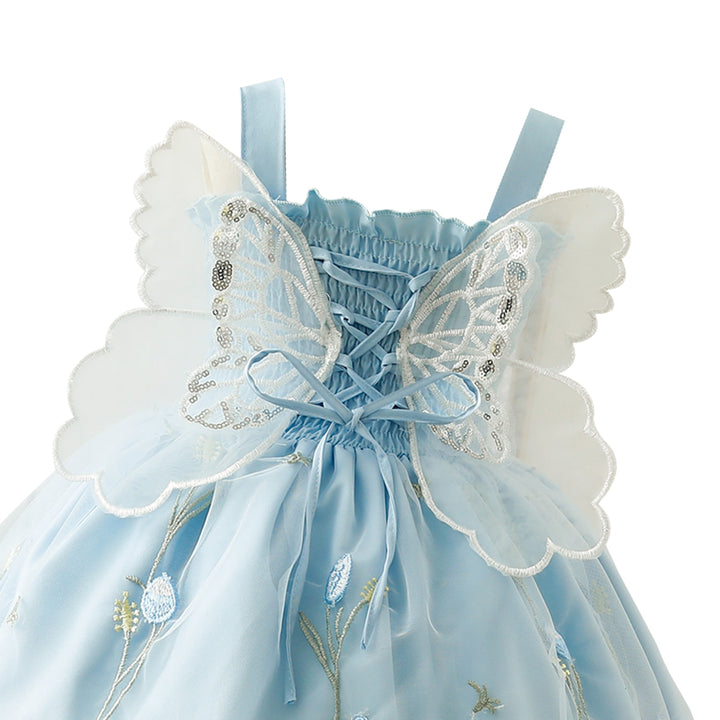 Vestido Infantil Alas de Mariposa y Cordón
