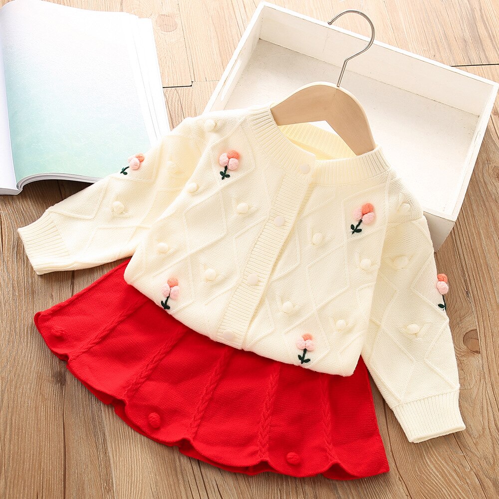Conjunto Infantil Falda + Cárdigan