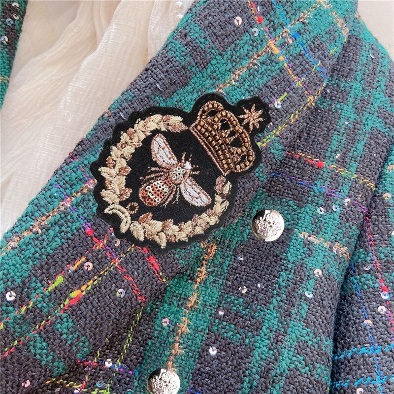 Conjunto Blazer Cuadros Verde