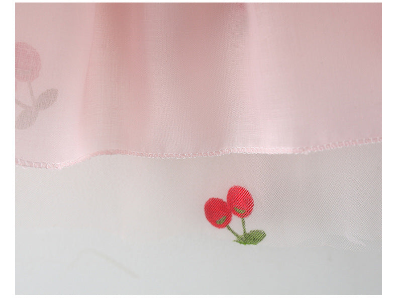 Vestido Infantil Frutos y Tul