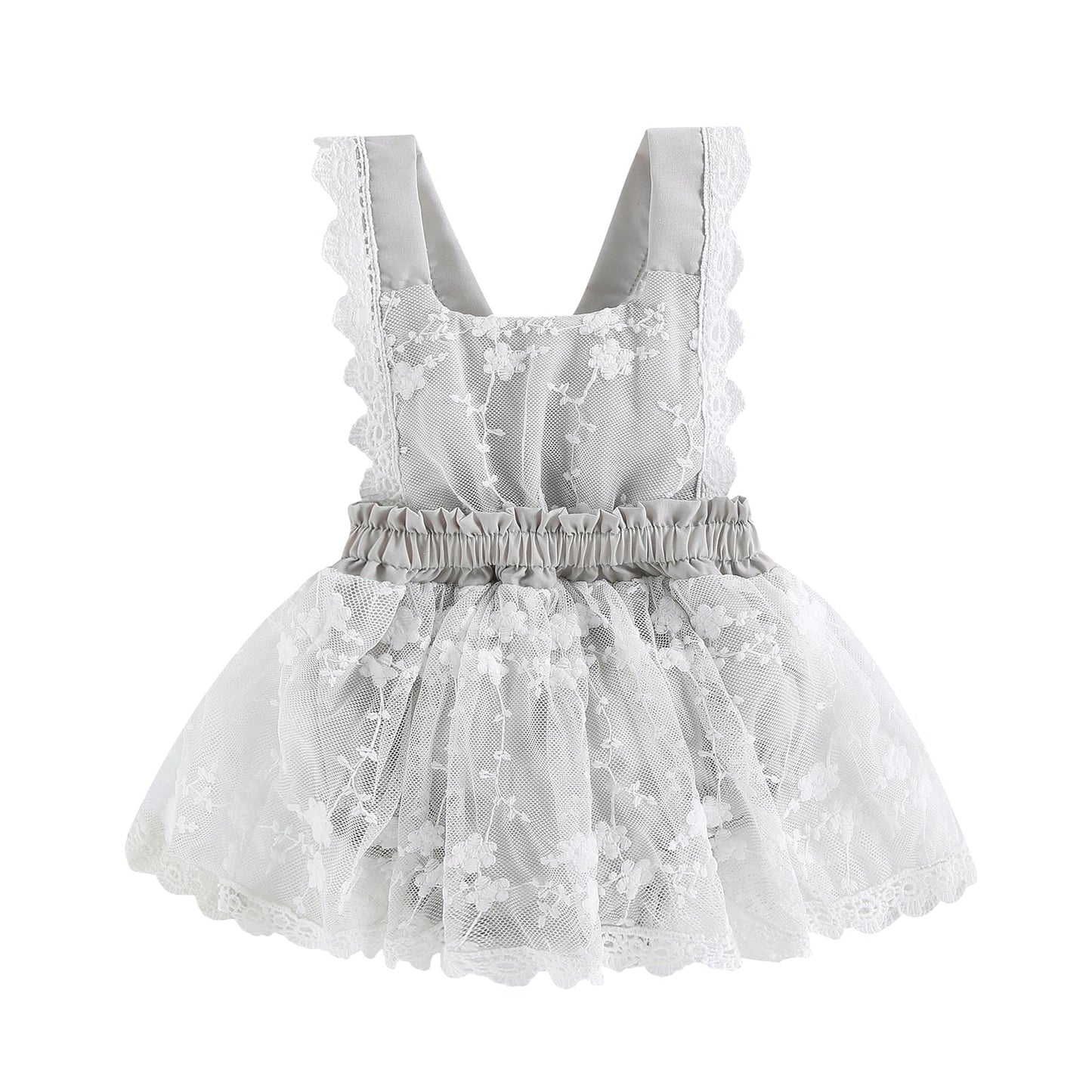 Mameluco, Manga Volante Cuello Cuadrado Volantes Encaje Verano