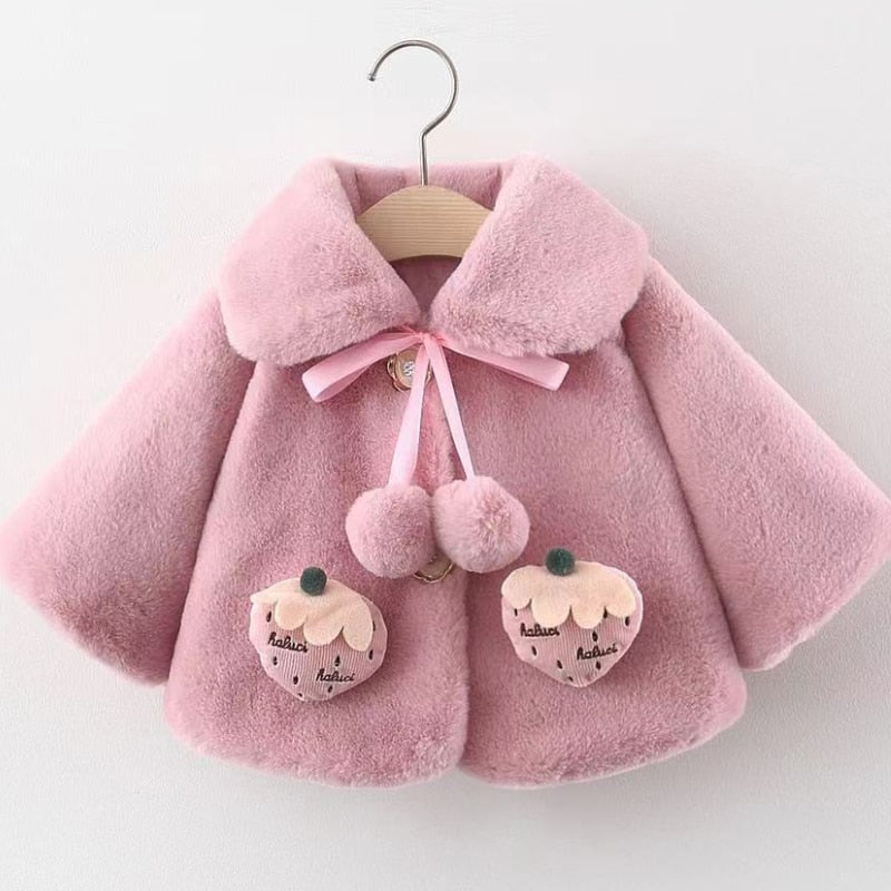 Abrigo tipo chal tipo jersey de lana color fresa