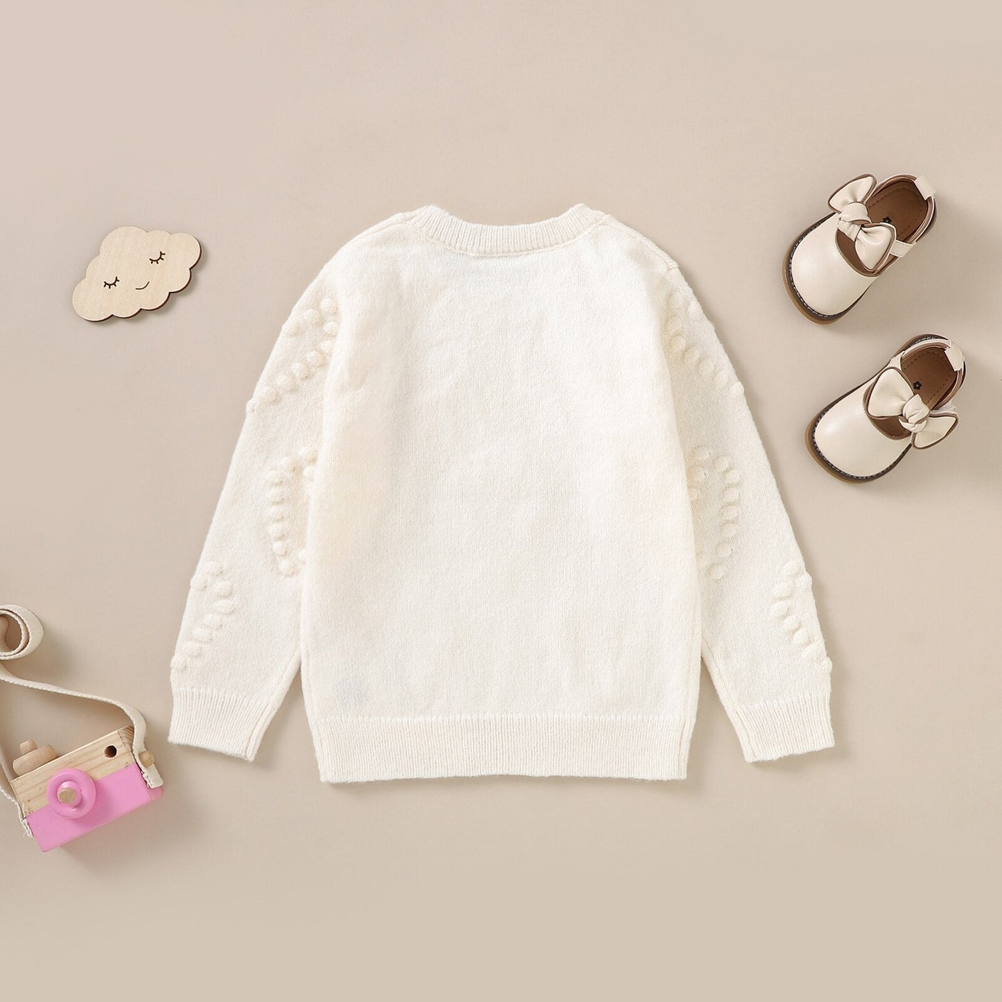 Jersey de punto de corazón de manga larga