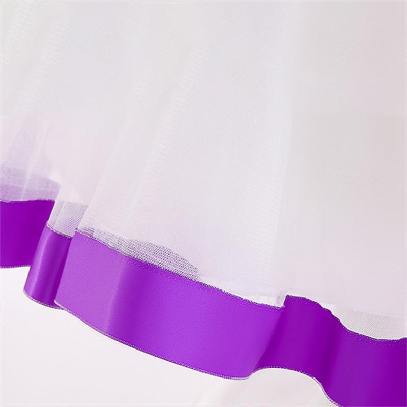 Vestido de fiesta infantil morado y verde