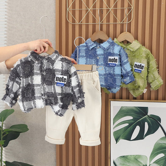 Conjunto Infantil 2 Piezas Camisa Ajedrez