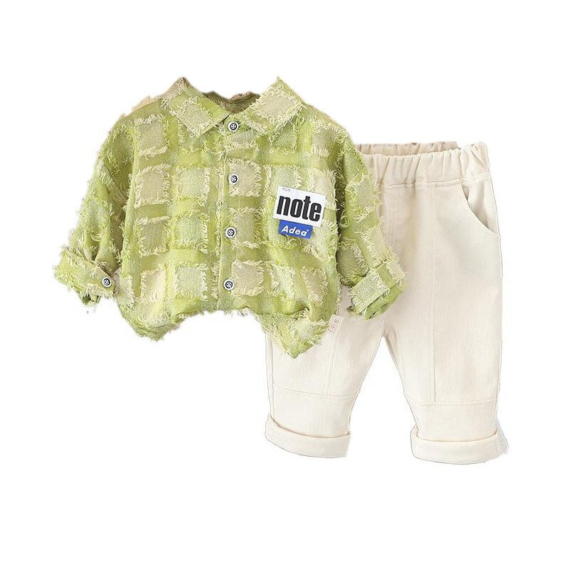 Conjunto Infantil 2 Piezas Camisa Ajedrez