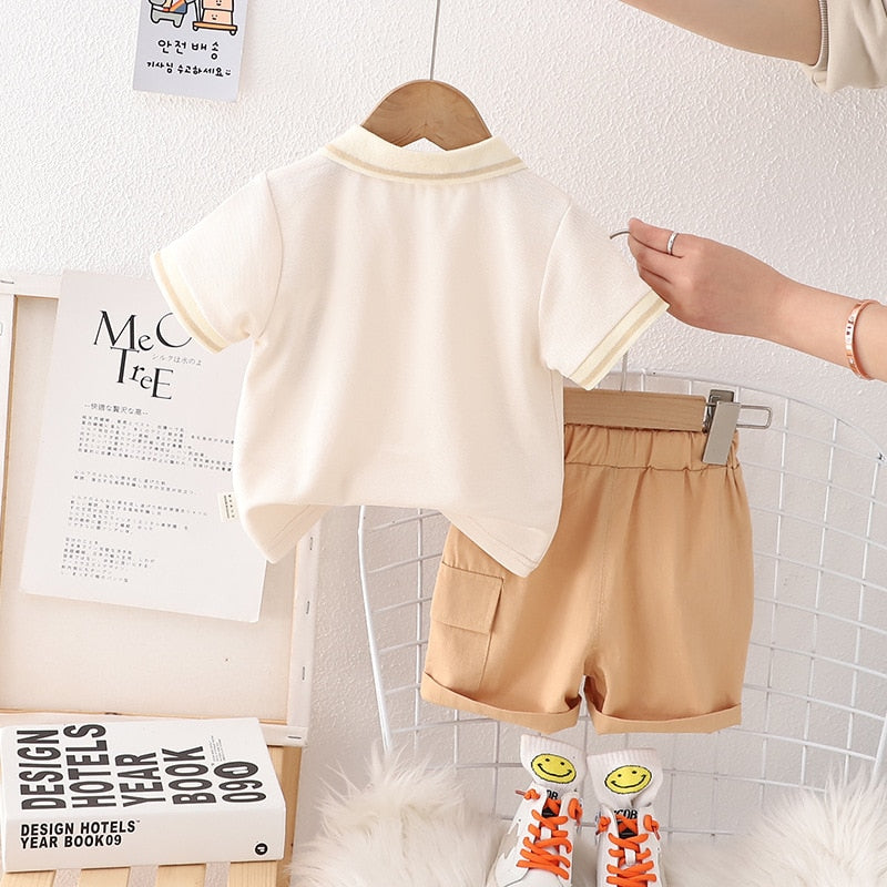 Conjunto infantil con cuello polo osito