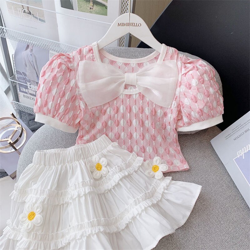 Conjunto Infantil Lazo y Flores