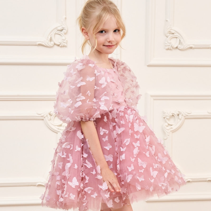 Vestido tutú de princesa mariposa con manga abullonada