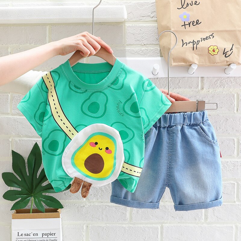 Conjunto Infantil Con Aplicación Bolsa De Frutas