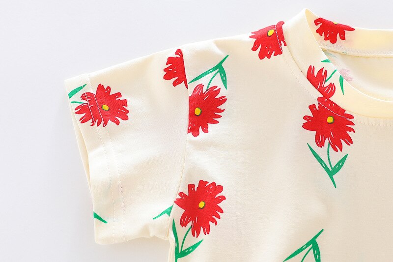 Conjunto de jeans florales para niños