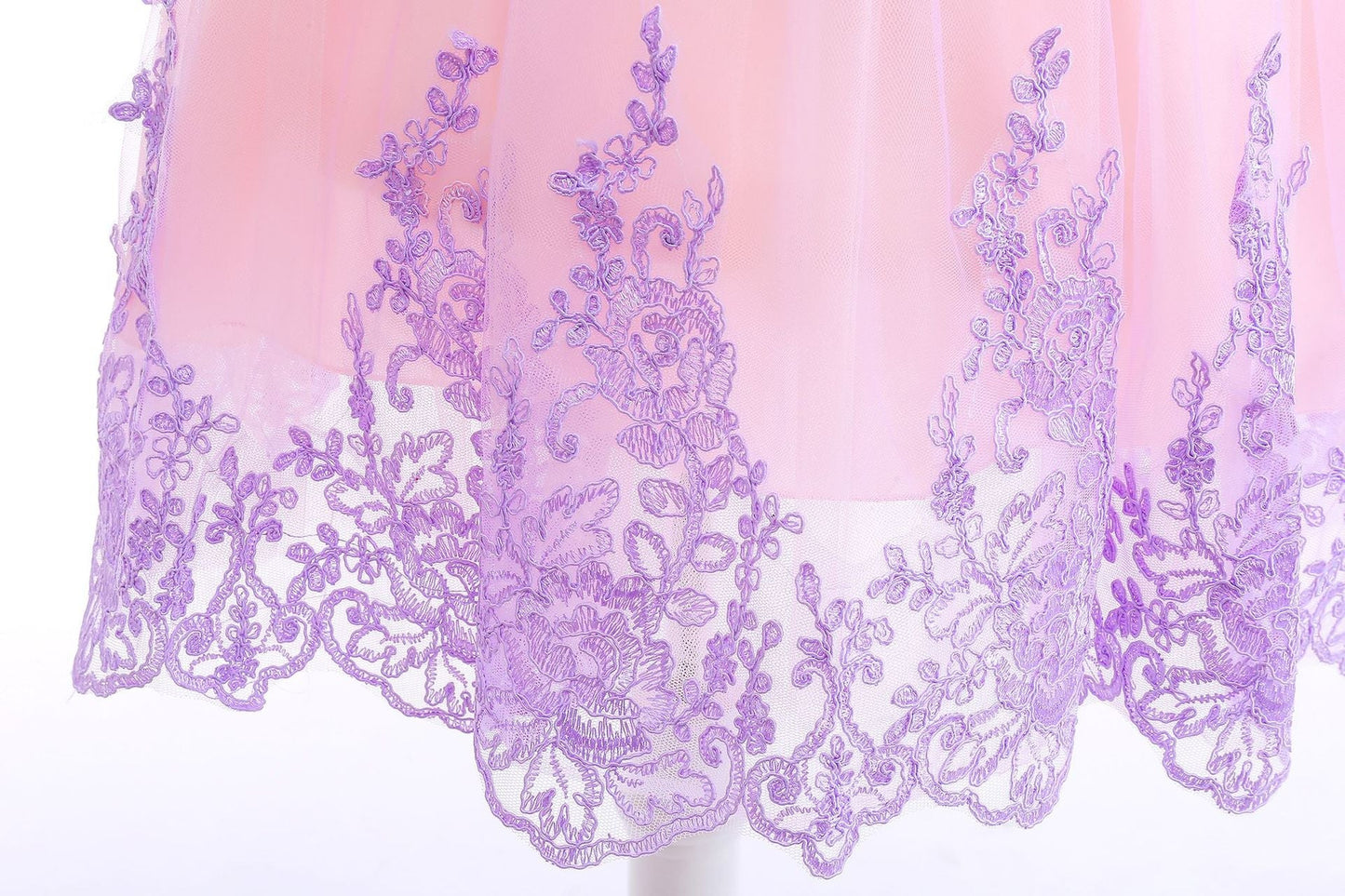 Vestido de fiesta infantil rosa y morado