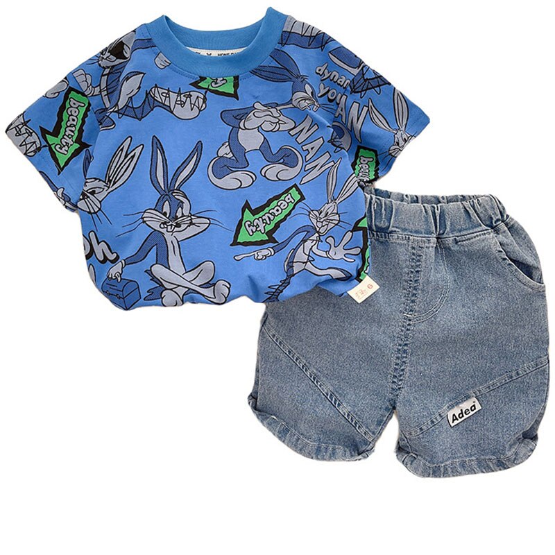 Conjunto infantil de conejito y vaqueros