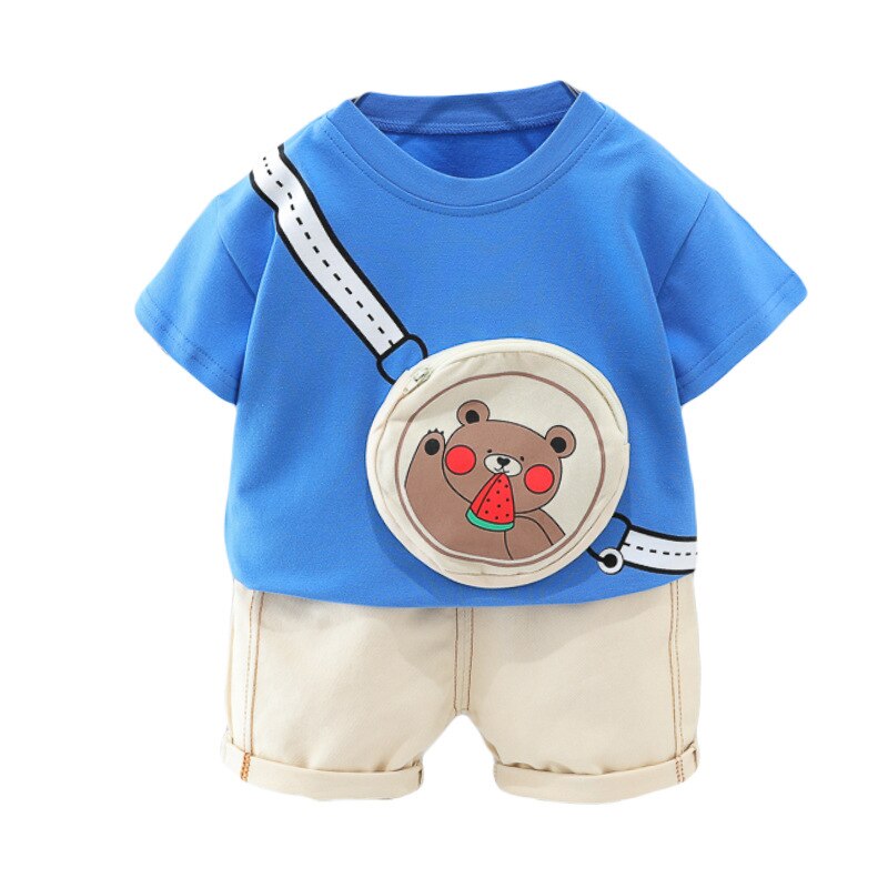 Conjunto Infantil Con Aplique Bolso Oso