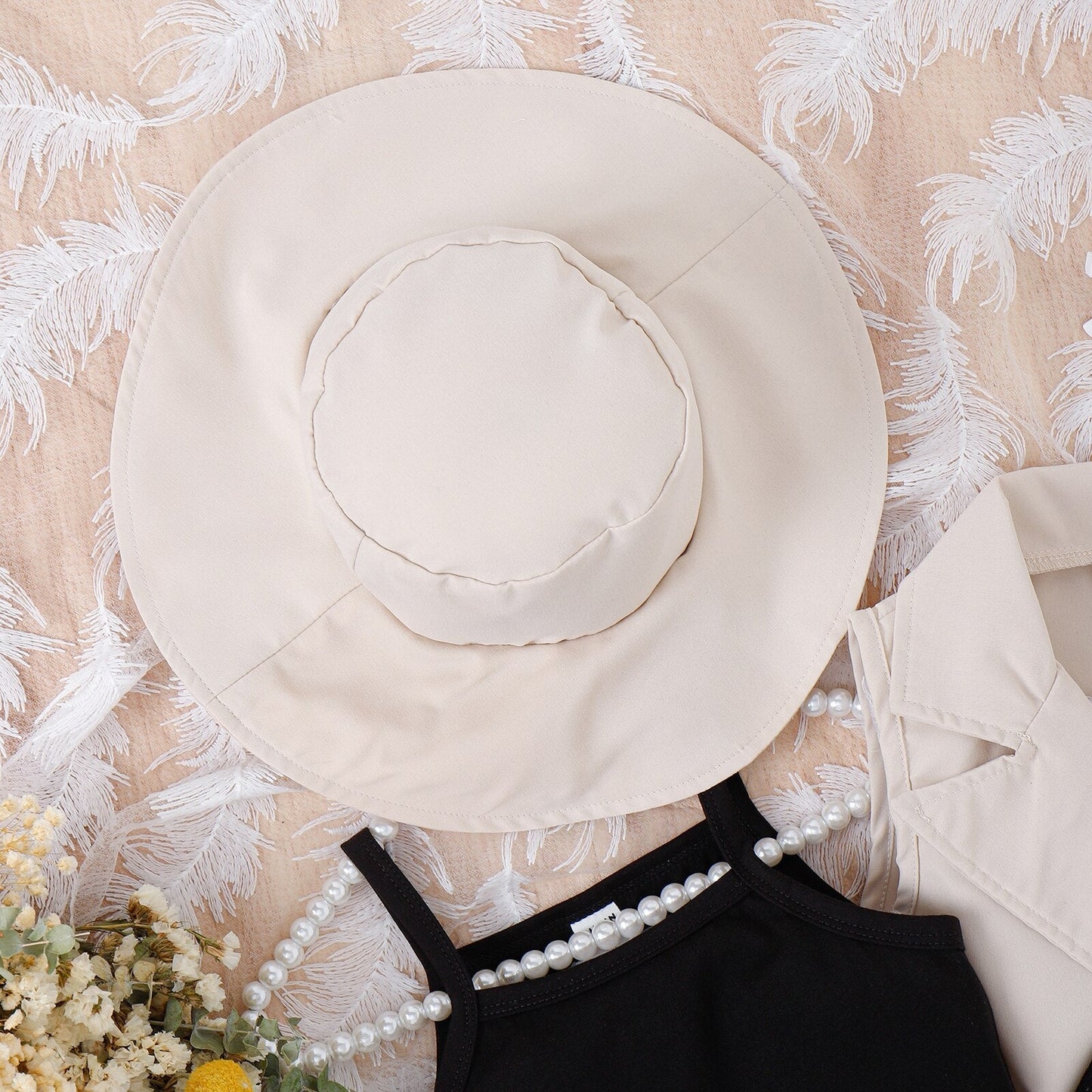 Conjunto de 4PCS Verano 4-7T (Top, corto, chaleco, abrigo con cinturón y sombrero)
