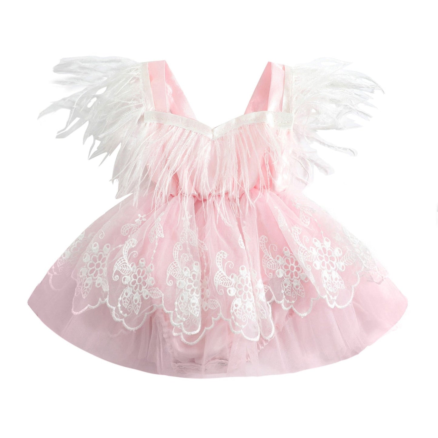 Vestido Infantil de Encaje y Tul