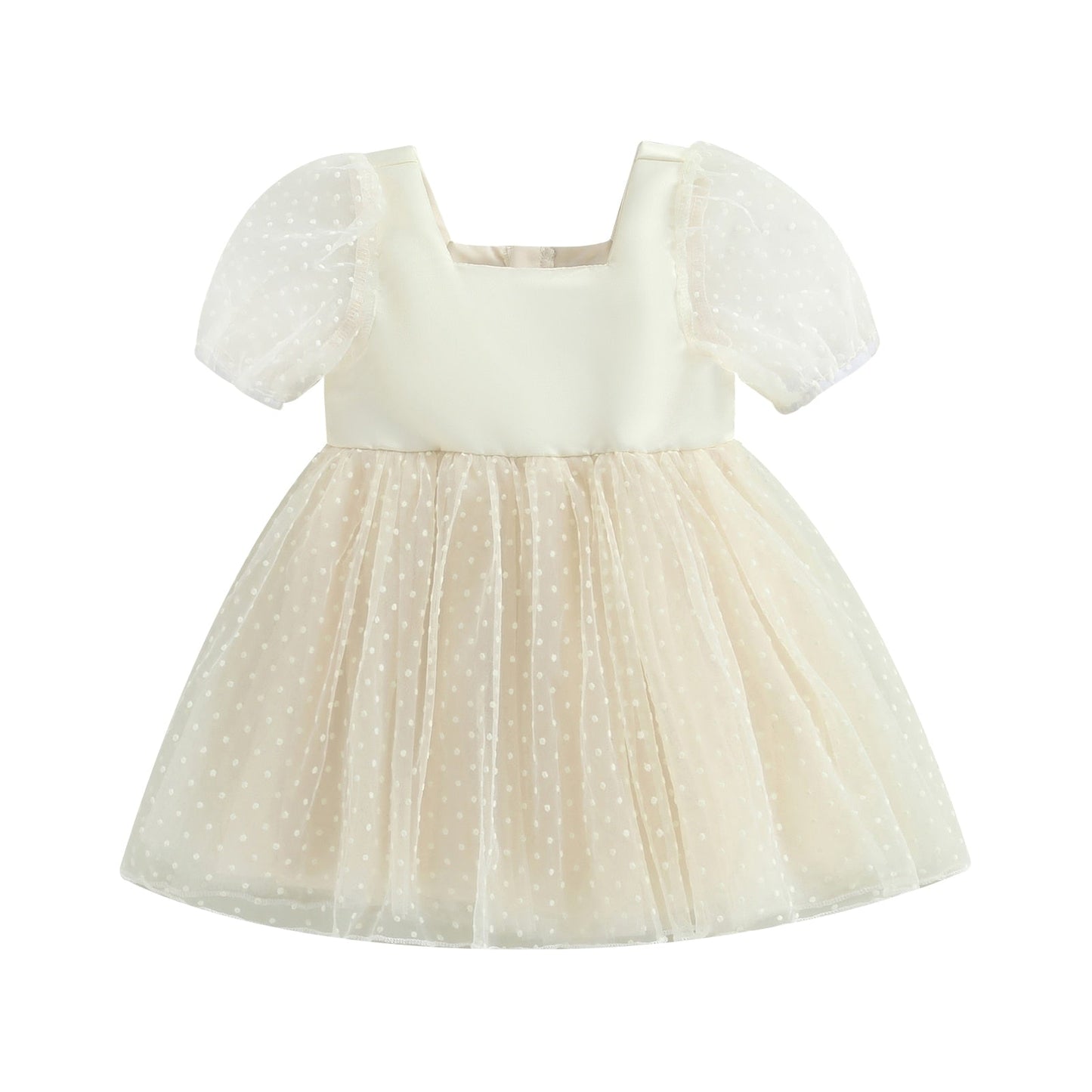 Vestido Infantil Tul Lunares