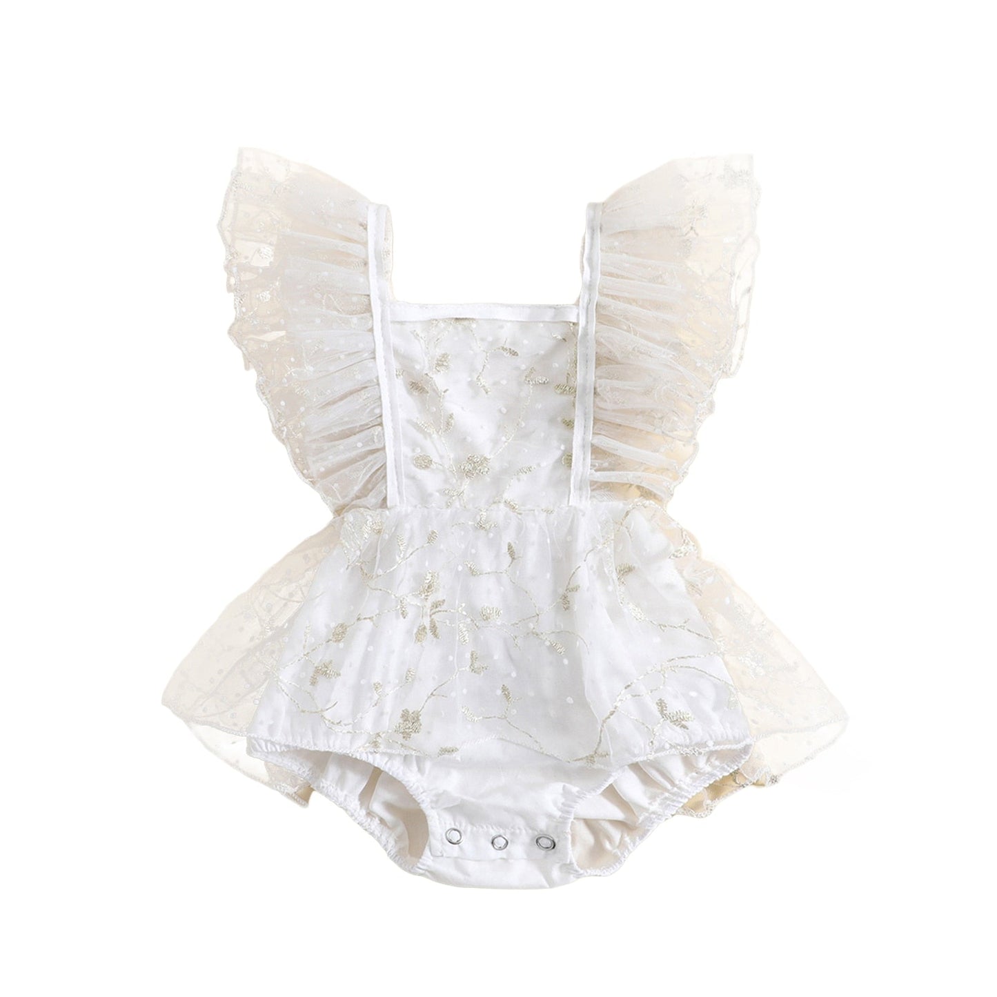 Vestido Romper Bordado Malla