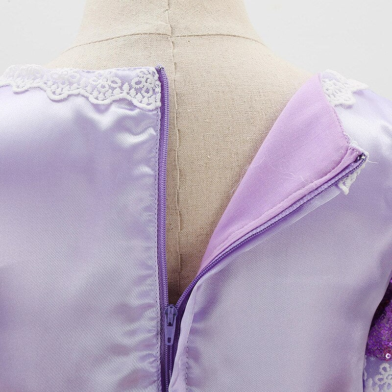 Vestido de fiesta de princesa morado para niñas
