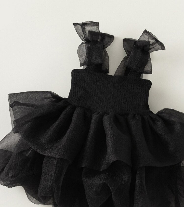 Vestido Infantil Elástico y Tul