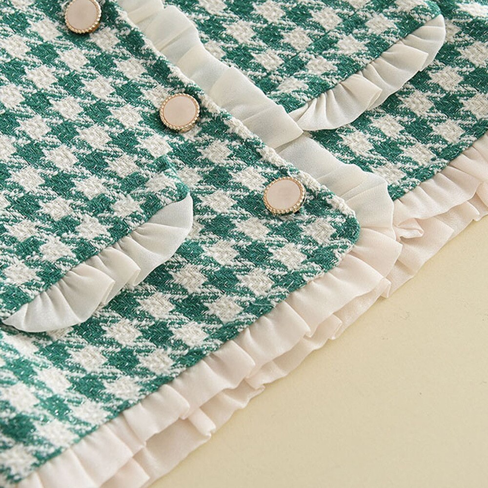 Abrigo a cuadros + vestido Trajes vintage Traje 2-6 años