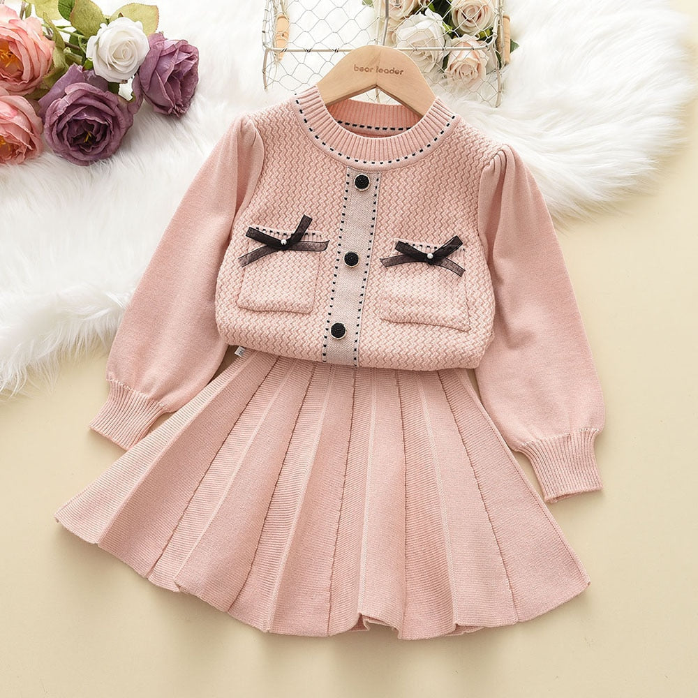 Conjunto Infantil Cárdigan + Falda