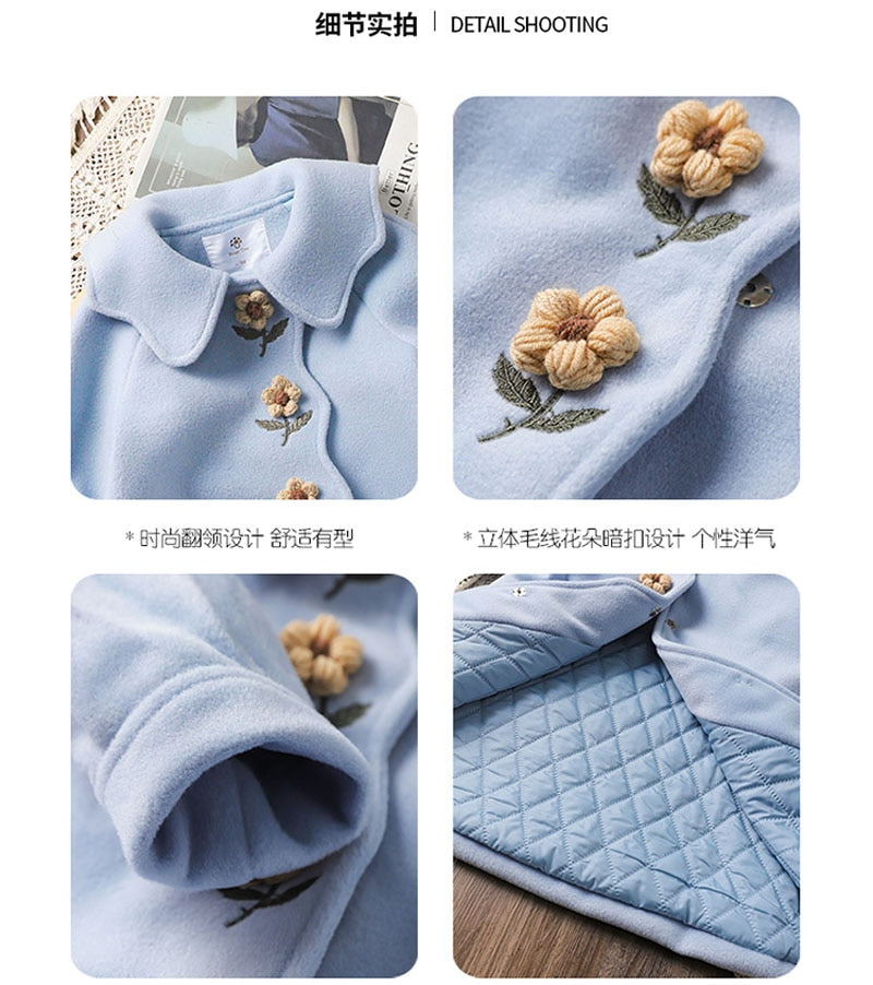 Abrigo Lana Azul Otoño Invierno