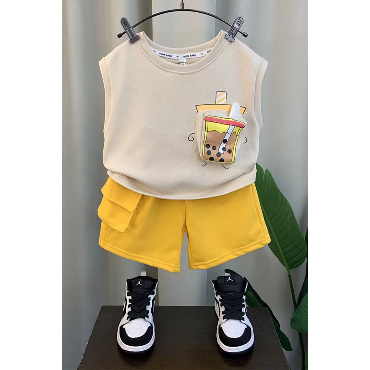 Conjunto de ropa sin mangas para niños Taza para beber