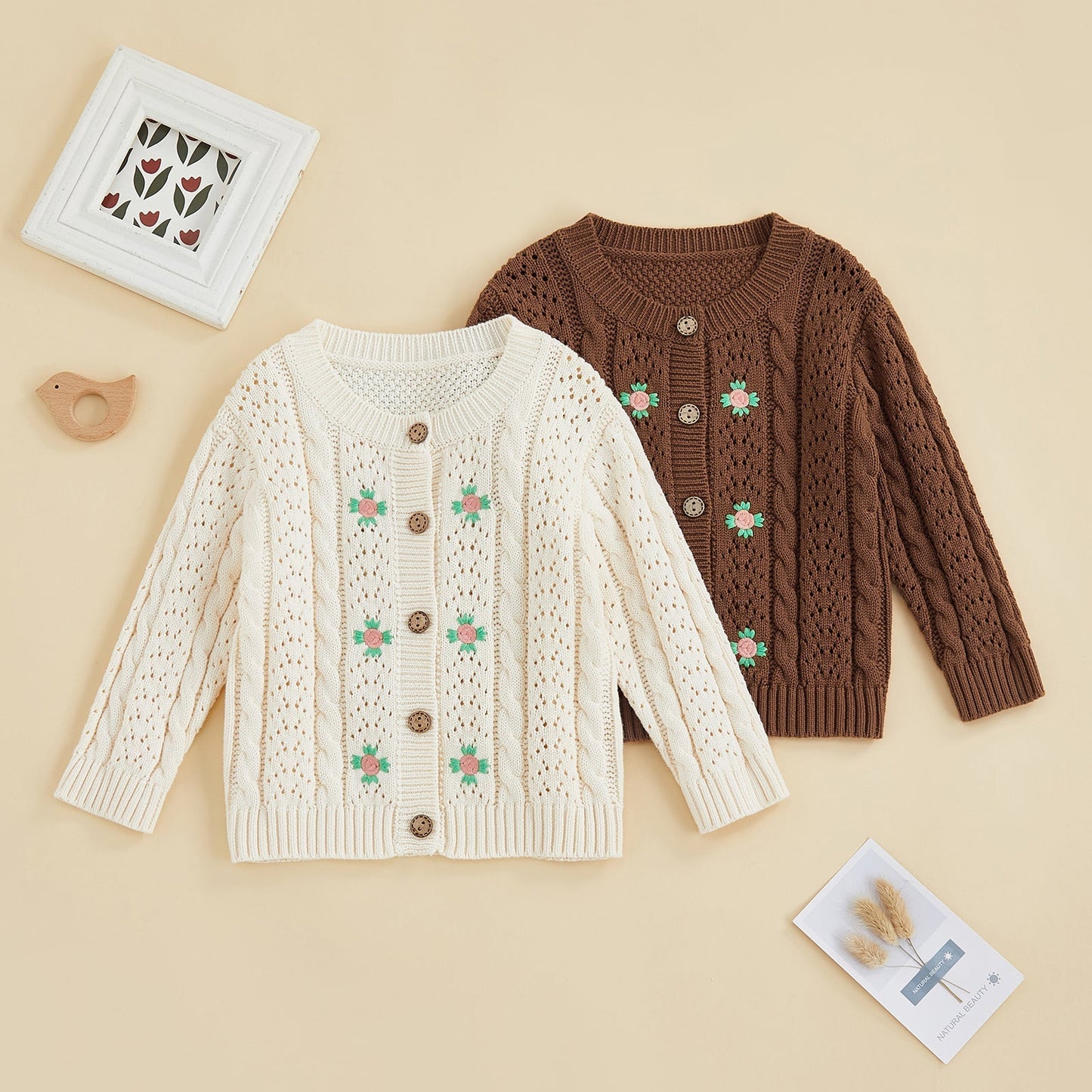 Cárdigan Infantil Flores